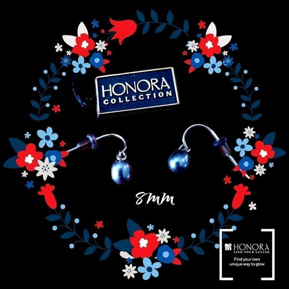 HONORA Platinum Cultured Pearl and Sterling Drop French Wire Earrings - Picture 1 of 2